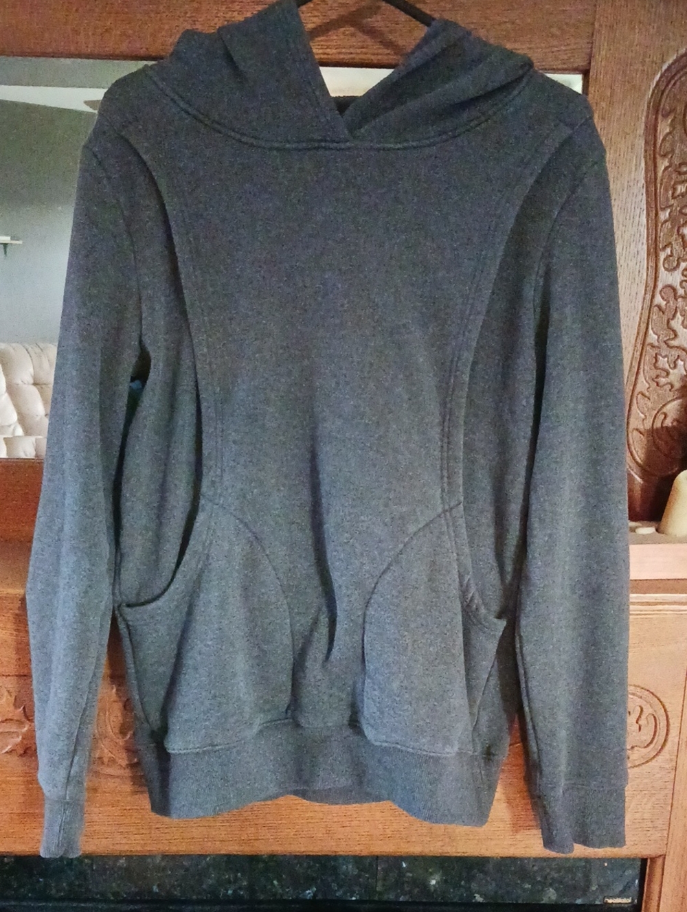 Latched Mama Charcoal Hooded Pullover Nursing Sweatshirt